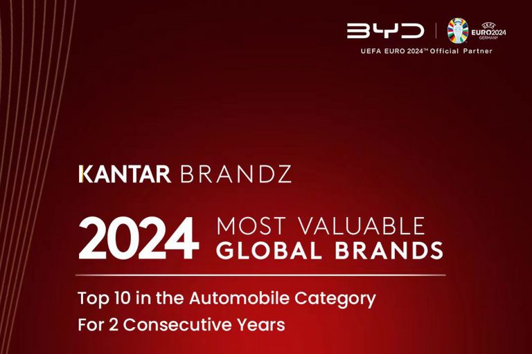 BYD se sitúa entre las 10 primeras marcas mundiales de automóviles en el informe Kantar BrandZ 2024