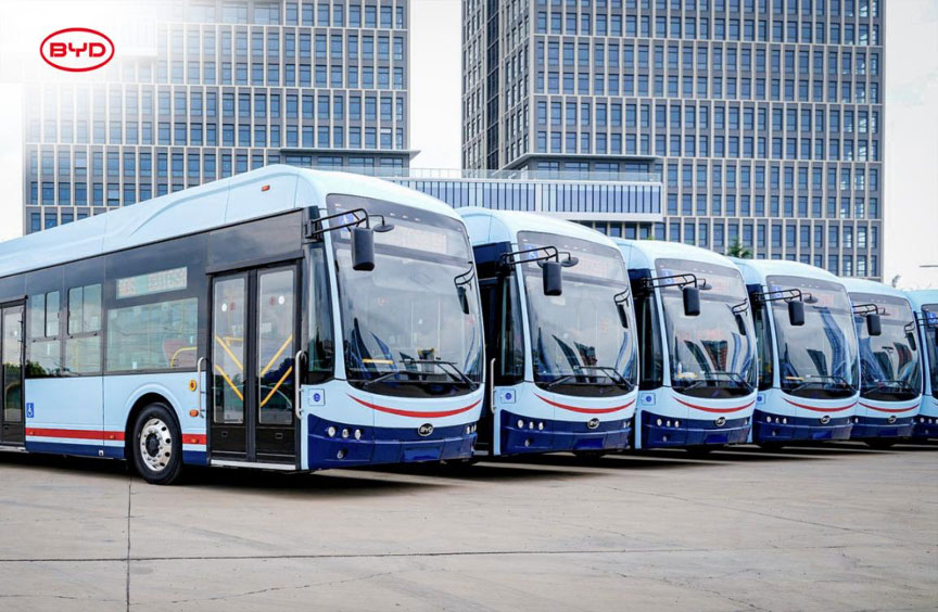 BYD fully electric buses BYD K9UD